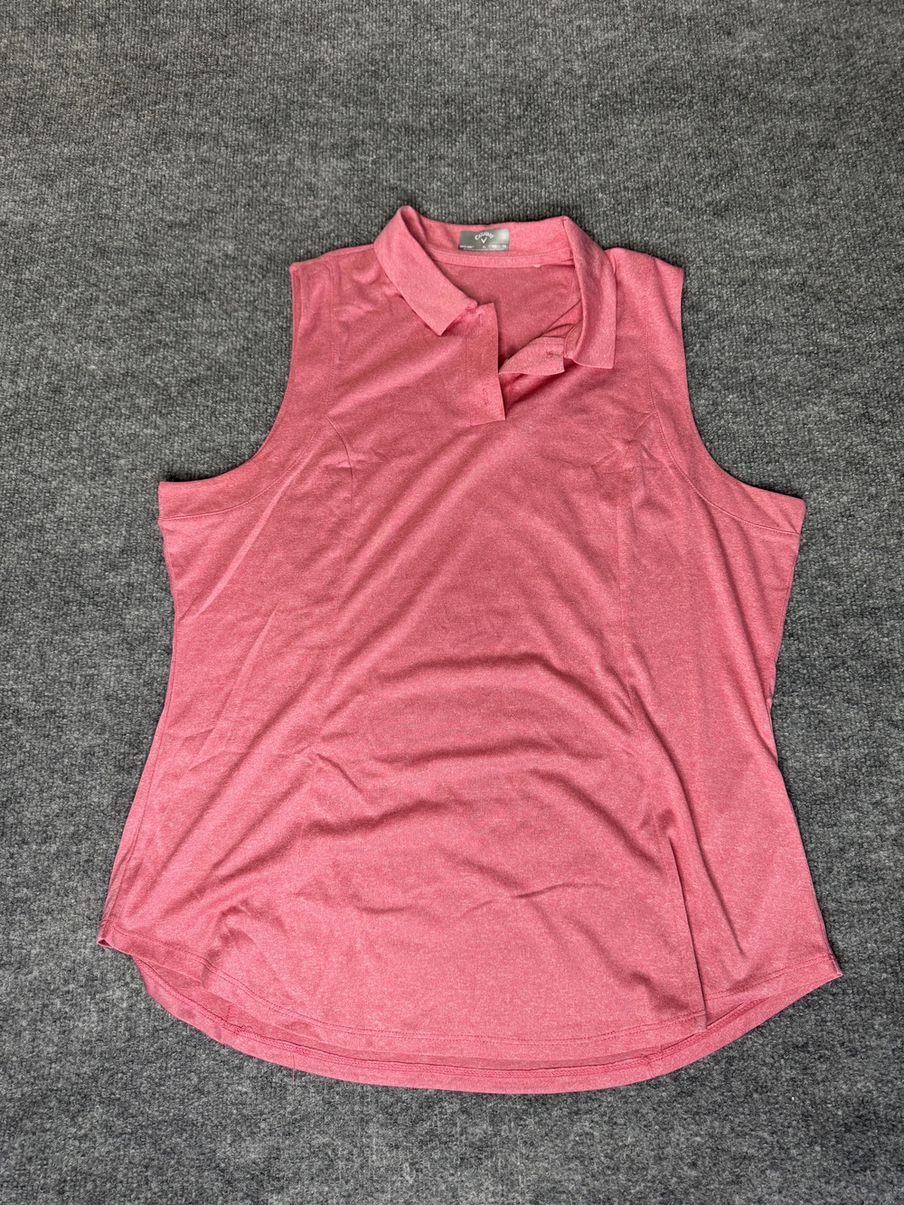 Callaway Polo Womens XL Pink Sleeveless OPTI-DRI Golf Moisture Wicking